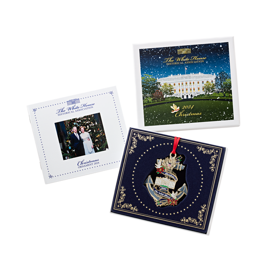 Three-piece metal Christmas ornament set Official 2024 White House Jimmy Carter ornament on Tampa Home & Garden Store