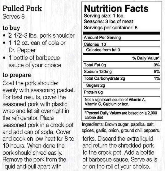 Halladays Country Style Pulled Pork Mix - Tampa Home & Garden Store