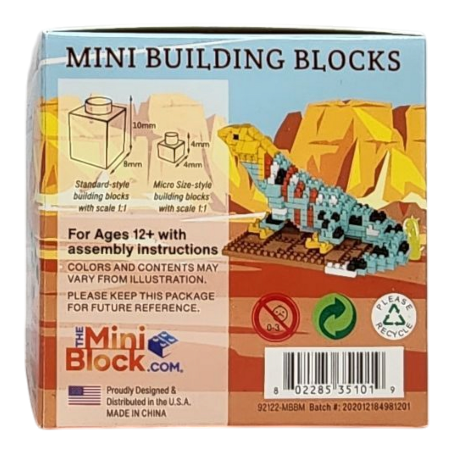 Mini Building Blocks Collared Lizard Kit interlock blocks Country Christmas Loft desert artwork on Tampa Home & Garden Store