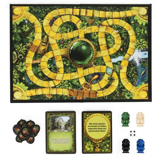 Jumanji Ready to Roll board game with yellow winding path jungle backdrop cards six pawns on Tampa Home & Garden Store