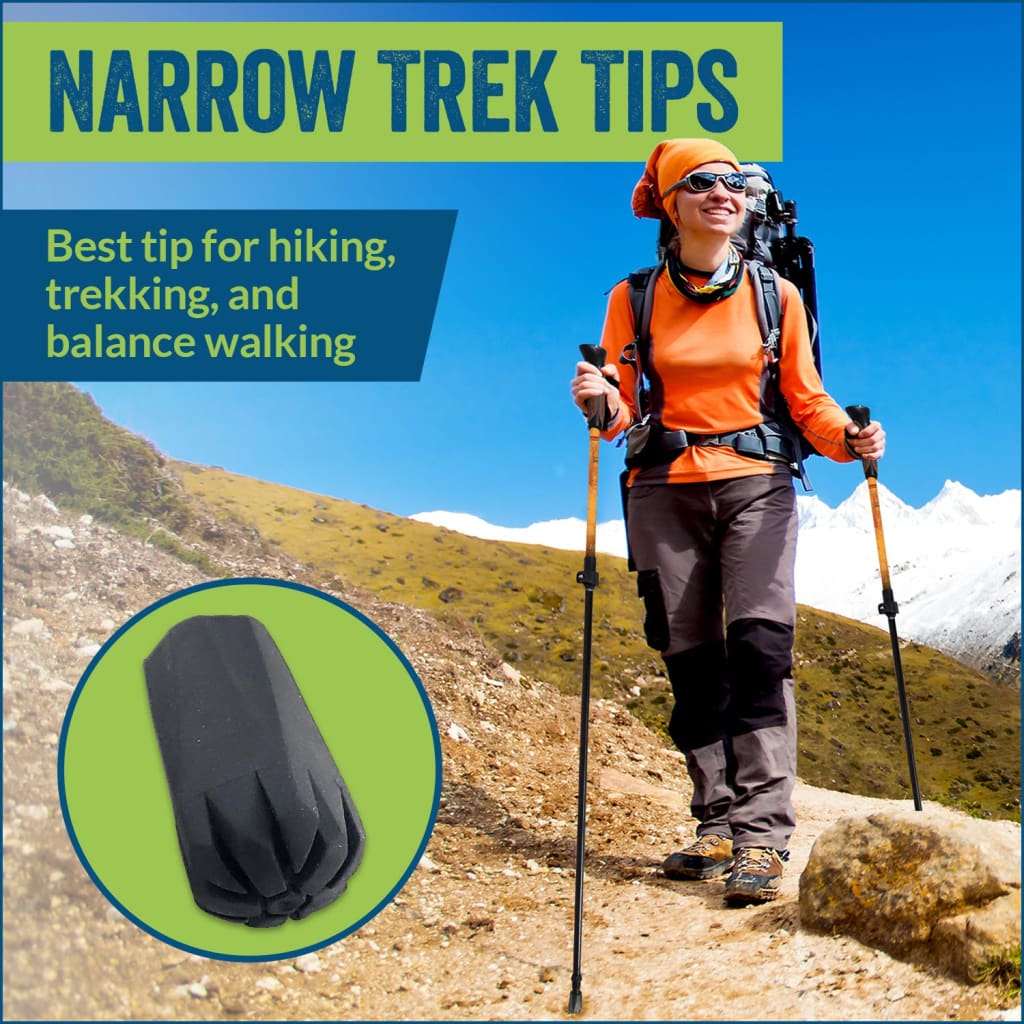 Four-pack of extra durable rubber trekking tips with narrow profile for most trekking poles on Tampa Home & Garden Store
