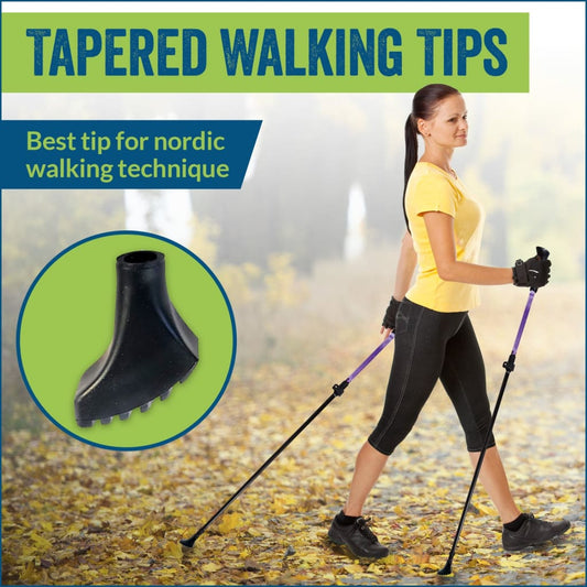 Four Pack Nordic tapered rubber replacement tips for hiking poles York Nordic brand on Tampa Home & Garden Store