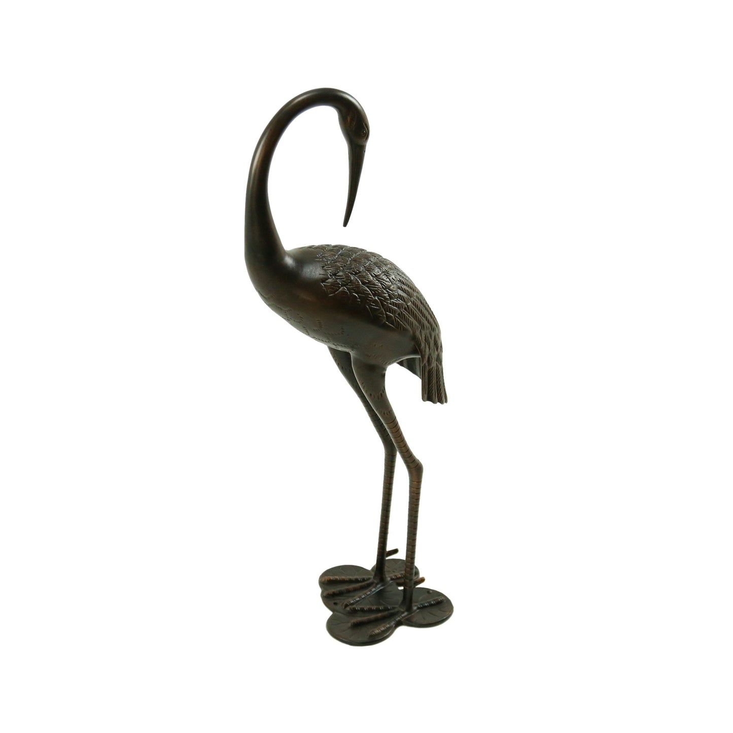 Sunny Outdoor 39 Inch Aluminum Crane statue by HouseOfZazla, shiny dark metal outdoor accessory on Tampa Home & Garden Store
