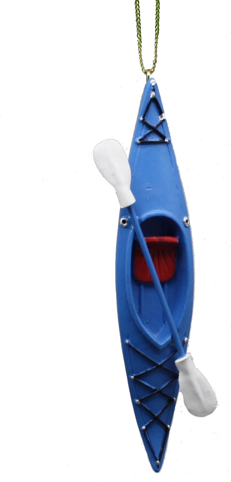 Adorno de kayak de resina de 5 pulgadas - Azul