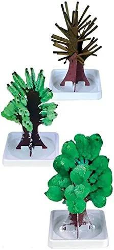 Mystical Crystal Growing Tree kit set of 3 with green and bronze crystal trees on Tampa Home & Garden Store