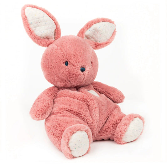 Oh So Snuggly Bunny Plush Toy pink plush with speckled white inner ears on Tampa Home & Garden Store