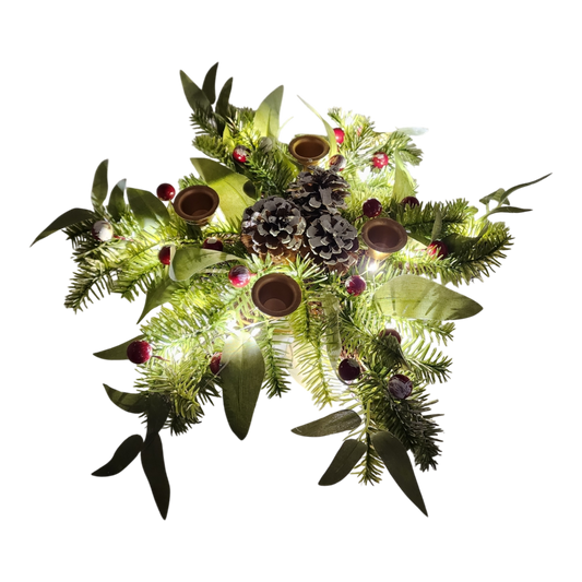 Couronne de bougies illuminées - 45 cm