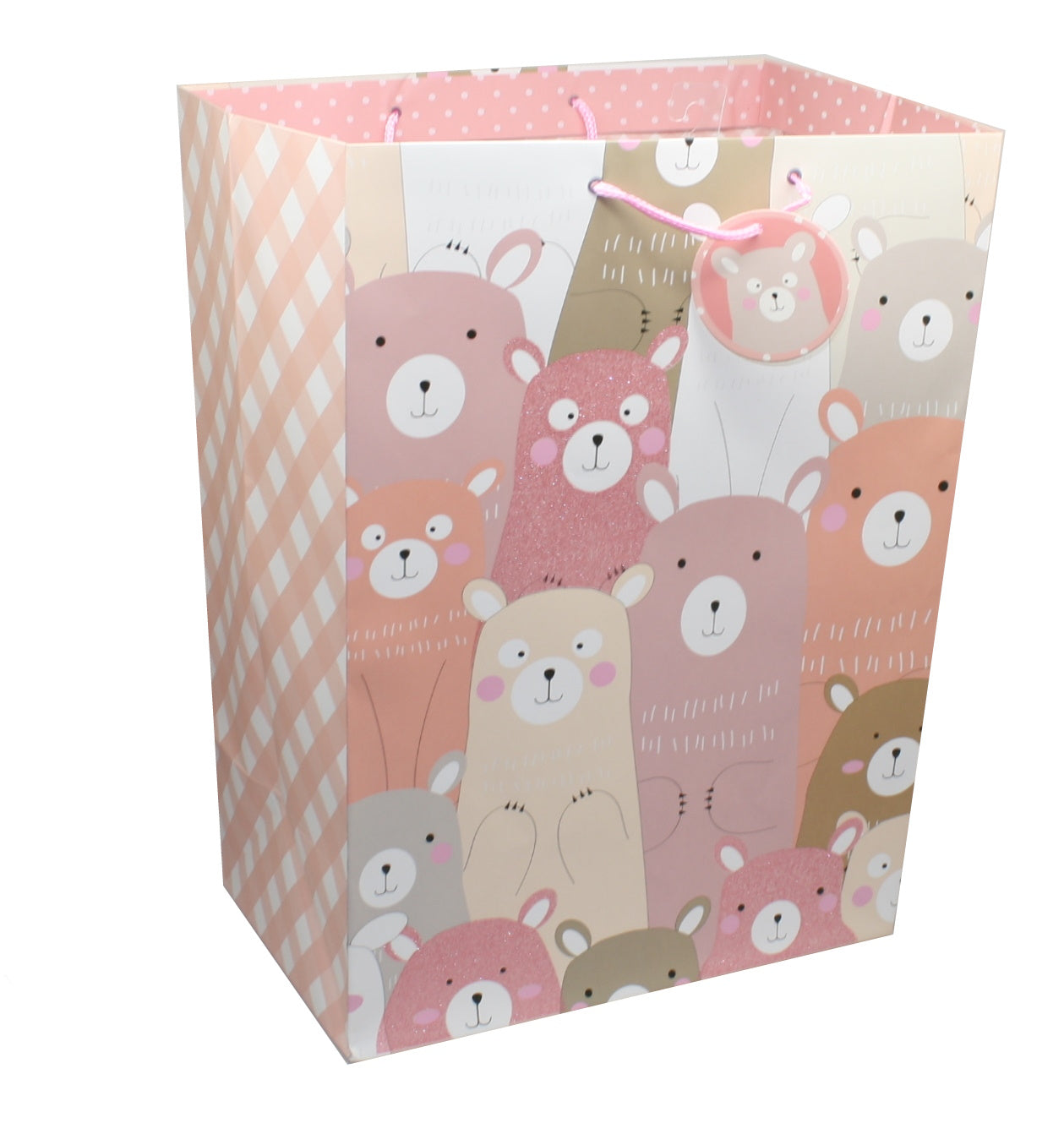 Bolsa de regalo gigante con forma de oso rosa