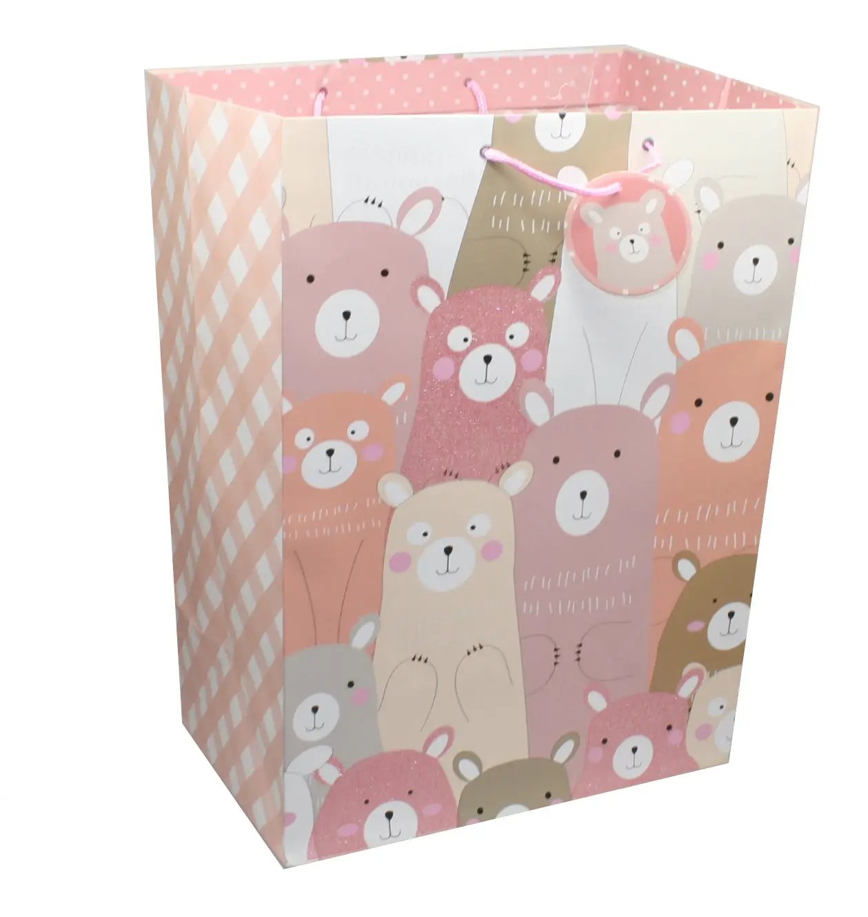 Gift Bag Heavy Weight Mega Jumbo Pink Bear pattern by The Country Christmas Loft on Tampa Home & Garden Store