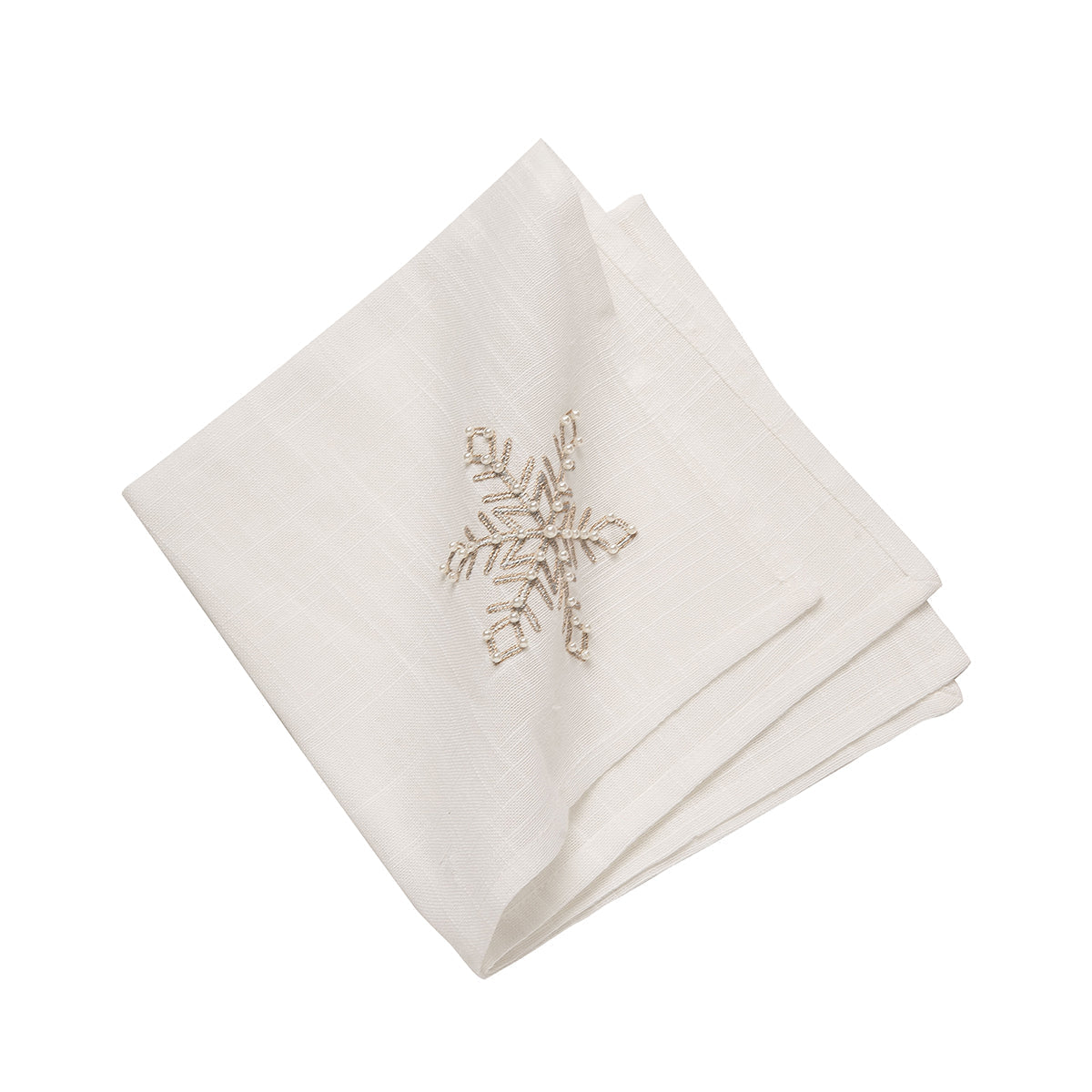 Servilleta de copo de nieve de champán