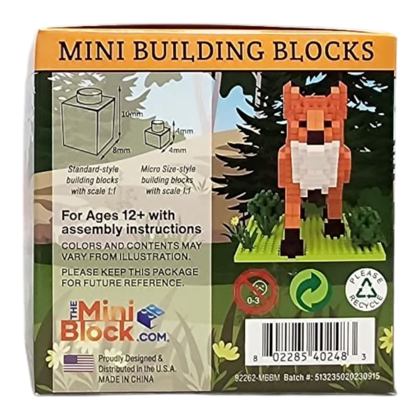 Mini Building Blocks Red Fox Figurine Kit interlocking blocks The Country Christmas Loft on Tampa Home & Garden Store