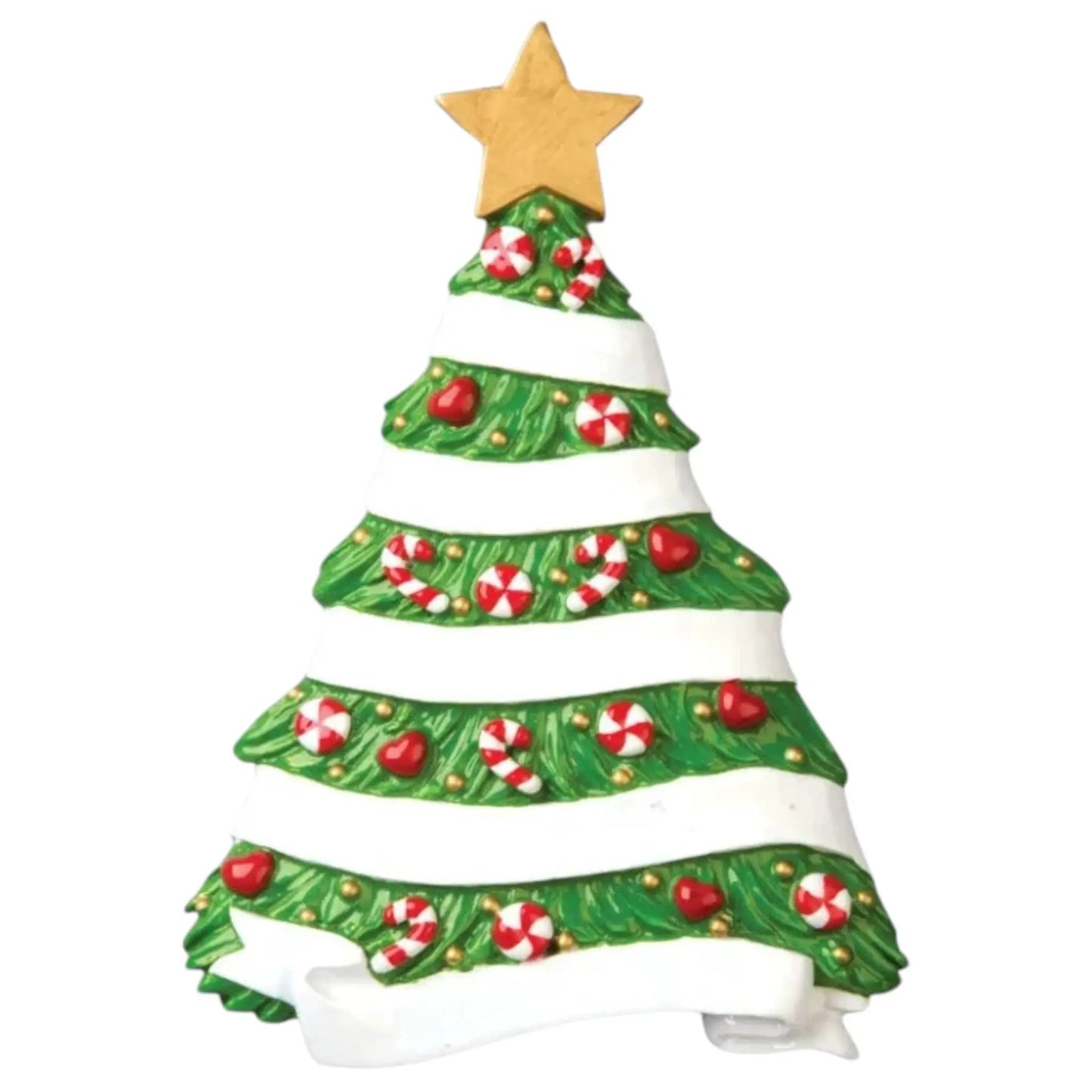Candy Cane Christmas Tree Ornament with accents and gold star Loft on Tampa Home & Garden Store