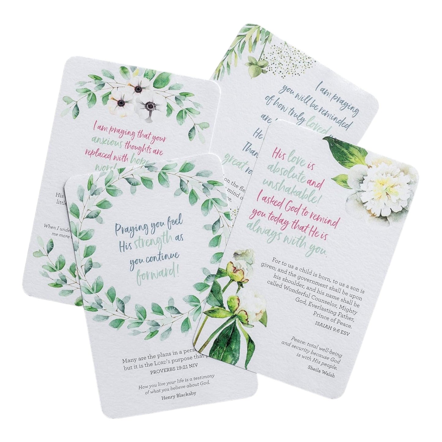 Notecards: Prayers to Share 100 Pass Along Notes for Peace with watercolor greenery borders on Tampa Home & Garden Store