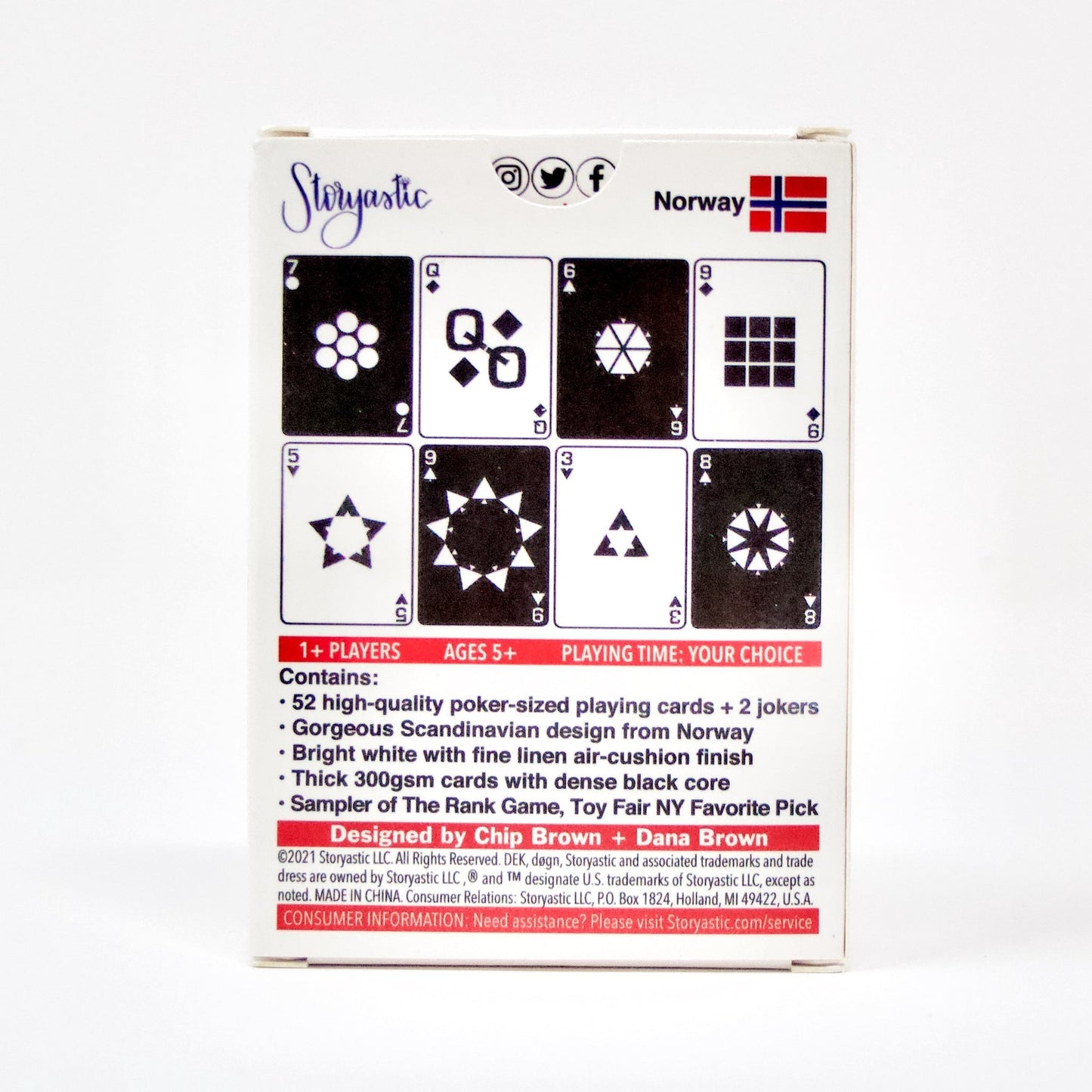 Dek of Cards Døgn Norwegian playing cards deck with black face cards, Norway flag, Storyastic on Tampa Home & Garden Store