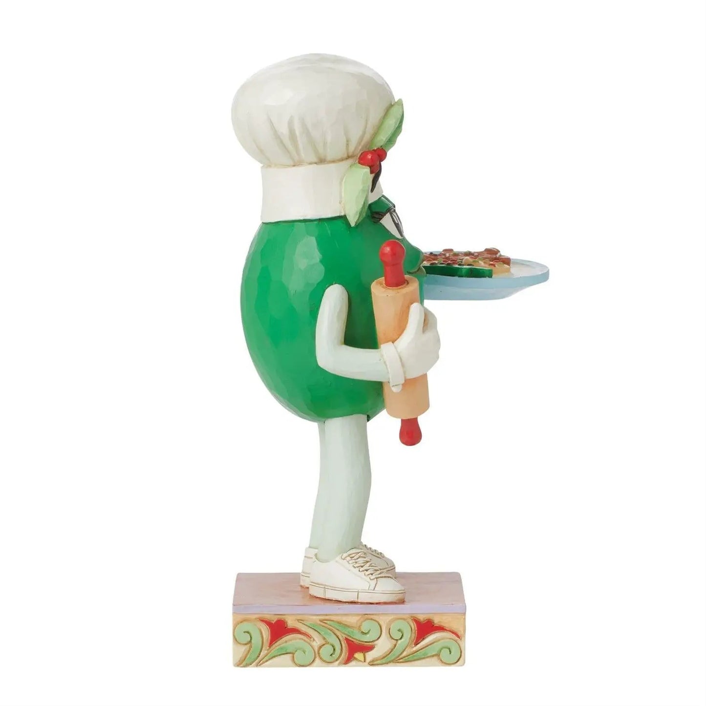 M&M'S Green Character with Cookies Figurine by Jim Shore, chef hat, green outfit, cookie tray on Tampa Home & Garden Store