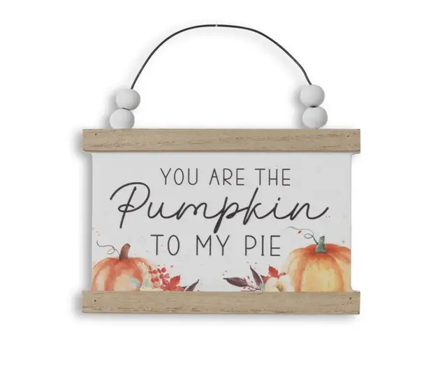 Autumn Blessings Petite Sign Beaded Hanger pumpkin motif You are the Pumpkin to my Pie on Tampa Home & Garden Store