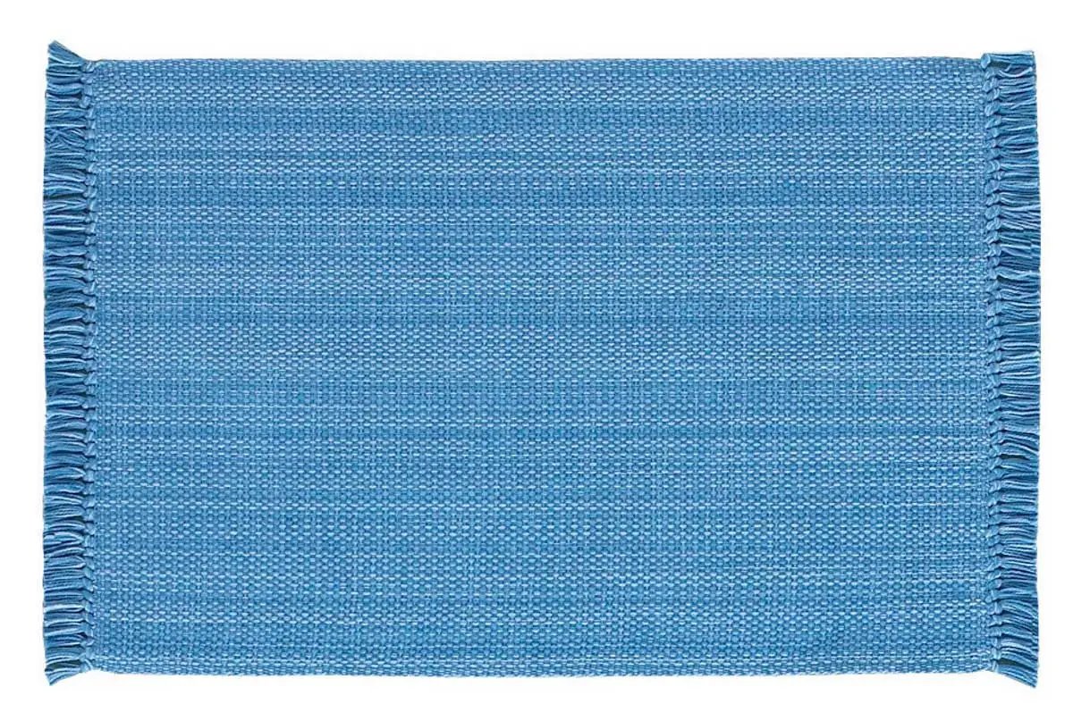Casual Classic Placemats Cornflower blue woven with fringe by The Country Christmas Loft on Tampa Home & Garden Store