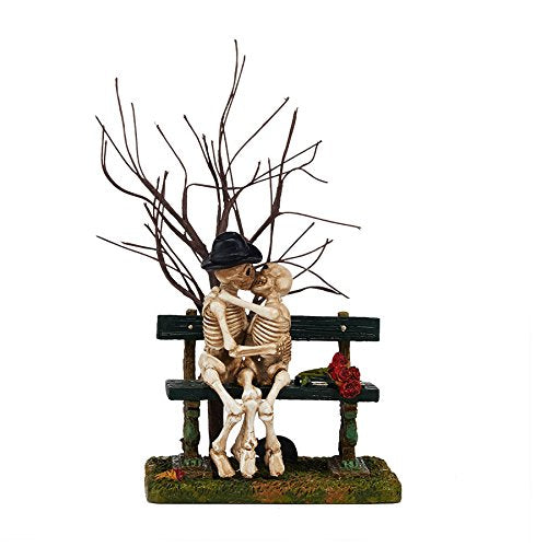 Department 56 Kiss of Death figurine bench with skeleton couple beneath branches on Tampa Home & Garden Store