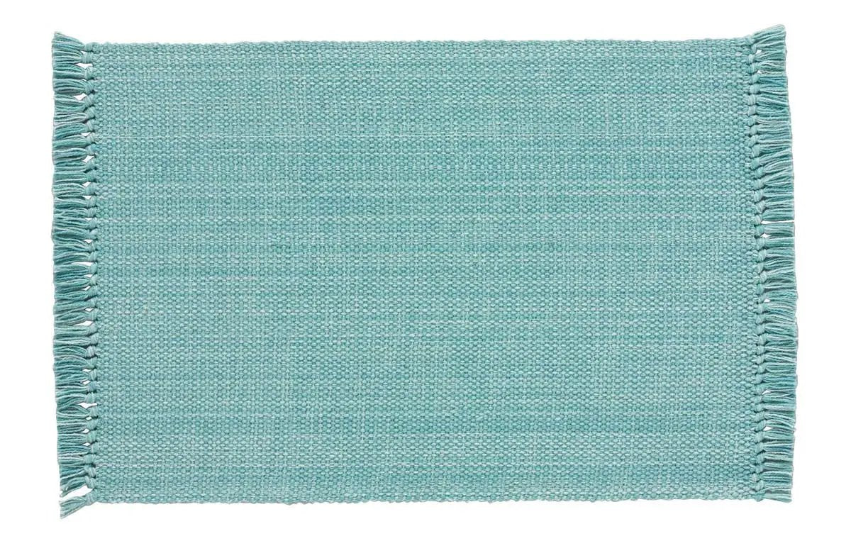 Casual Classic placemats Water Blue woven textile with fringed borders on Tampa Home & Garden Store