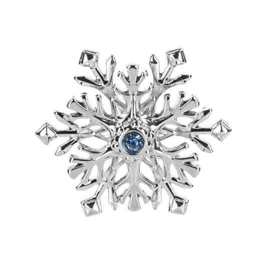 Spinning Snowflake Pocket Charm with Blue Gem, silver-tone charm The Country Christmas Loft on Tampa Home & Garden Store