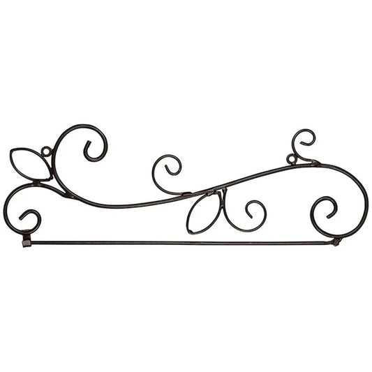 Black iron wall hanger for garden flag with scrolls 16in wide The Country Christmas Loft on Tampa Home & Garden Store