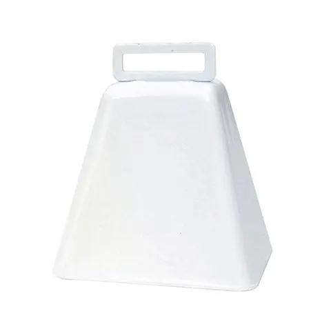 White metal 3-inch cowbell with rectangular handle for school spirit hand bell on Tampa Home & Garden Store