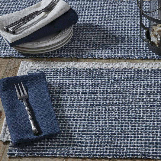 set de table en denim tweed