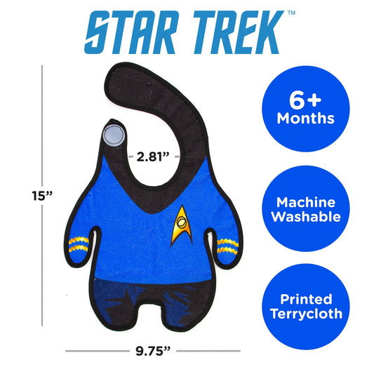 Star Trek baby bib blue printed terrycloth machine washable 6+ months on Tampa Home & Garden Store