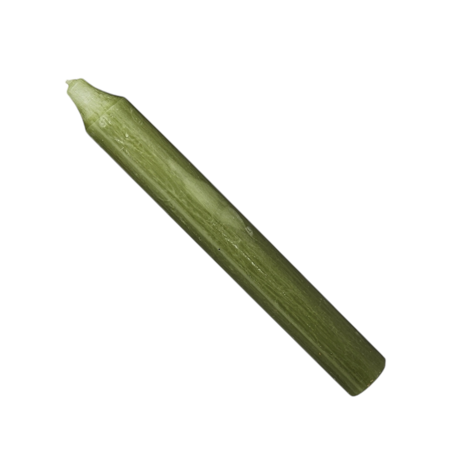 Vela cónica rústica para cena - 18 cm, verde musgo