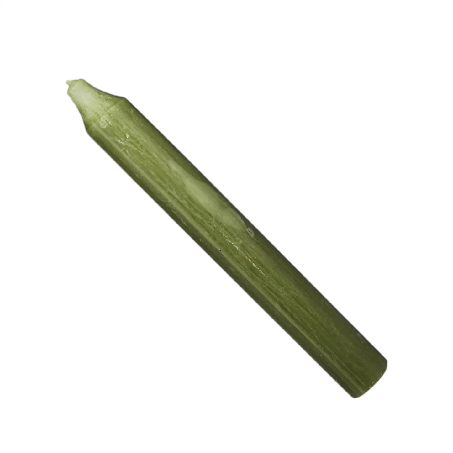 Rustic taper dinner candle Moss Green 7 inch on Tampa Home & Garden Store