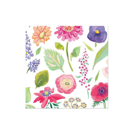 Summertime Cocktail Napkins watercolor floral design with pinks, greens Country Christmas Loft on Tampa Home & Garden Store