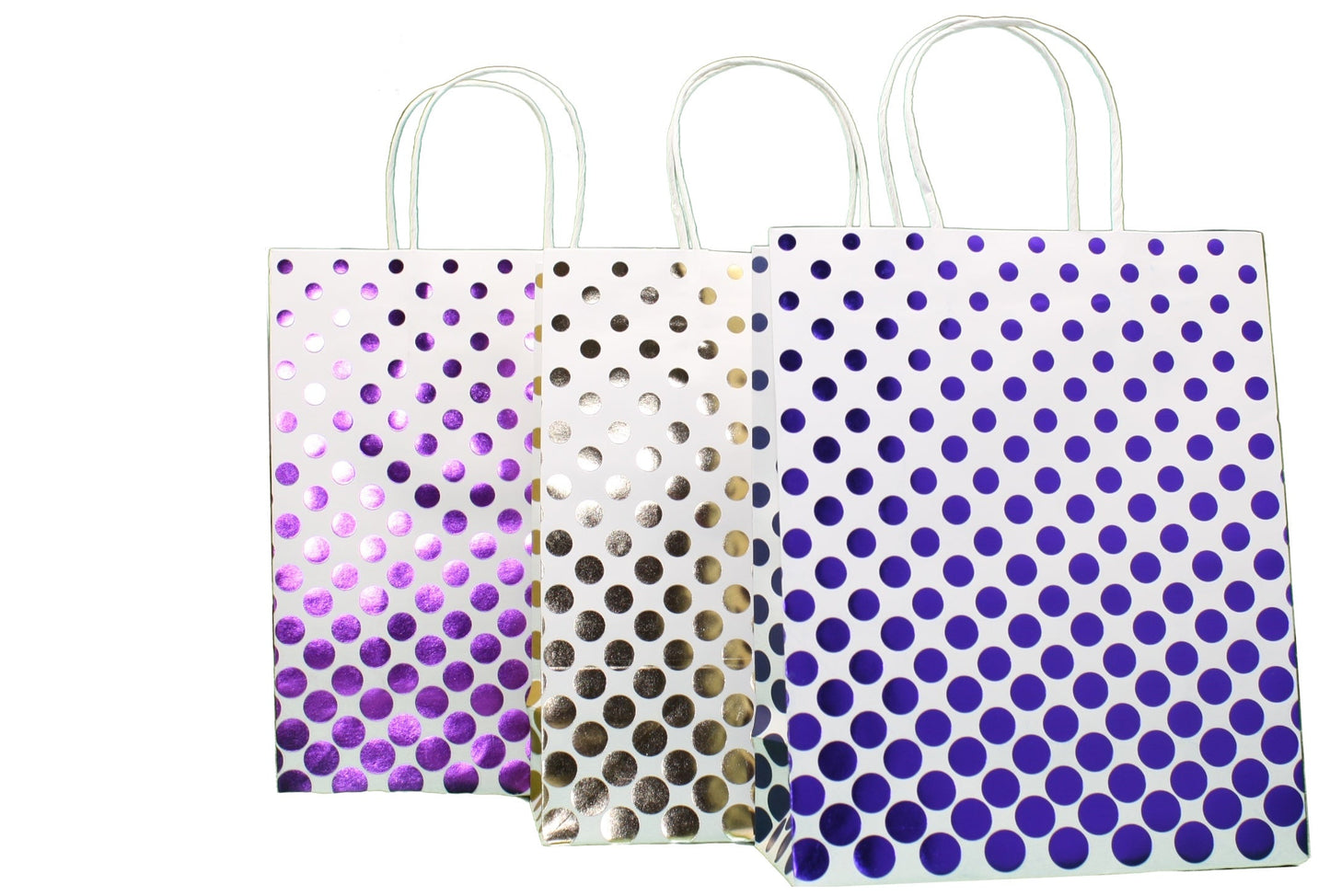 Bolsas de regalo Kraft medianas (paquete de 3) - Puntos