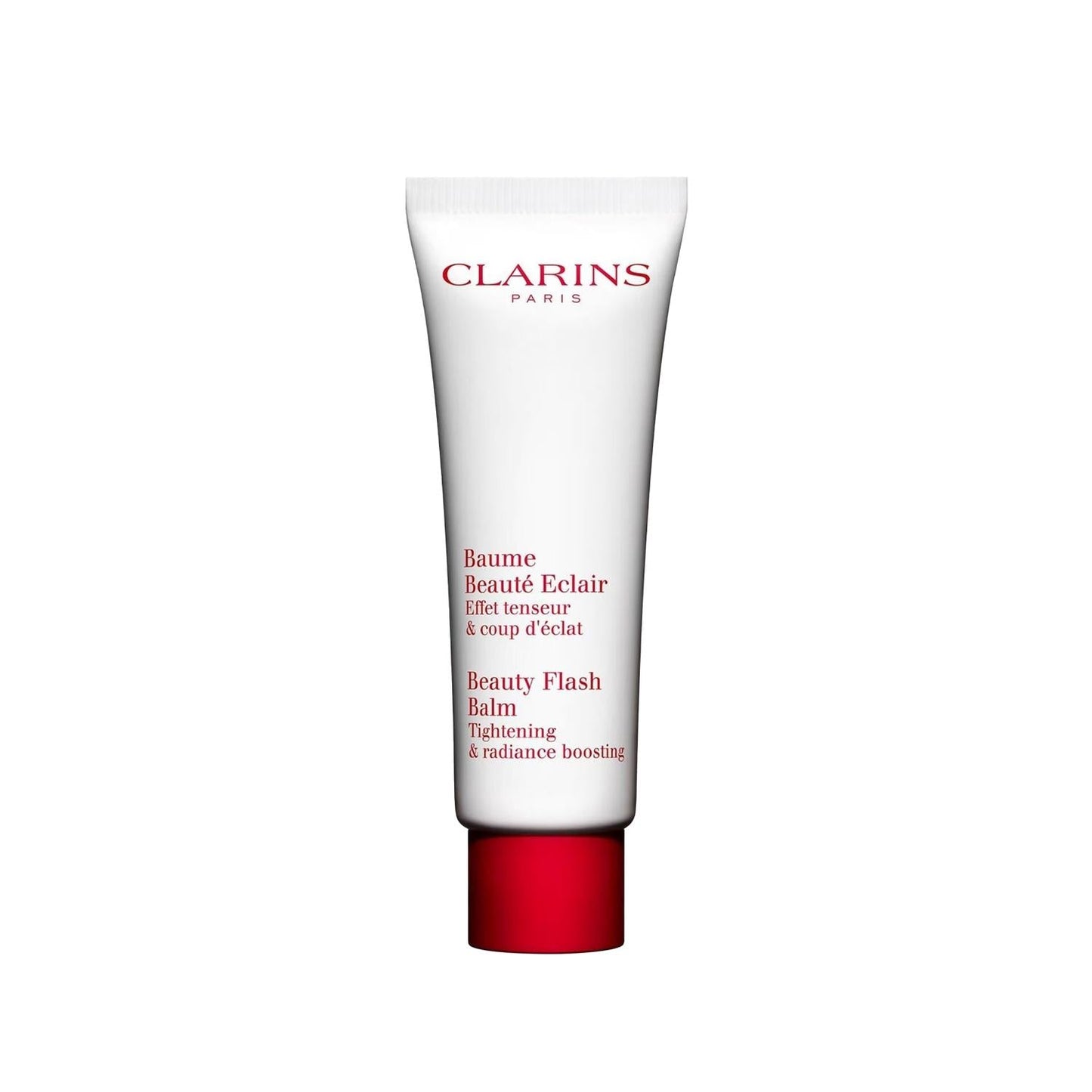Clarins Beauty Flash Balm makeup primer tube with white body red cap CLARINS PARIS on Tampa Home & Garden Store