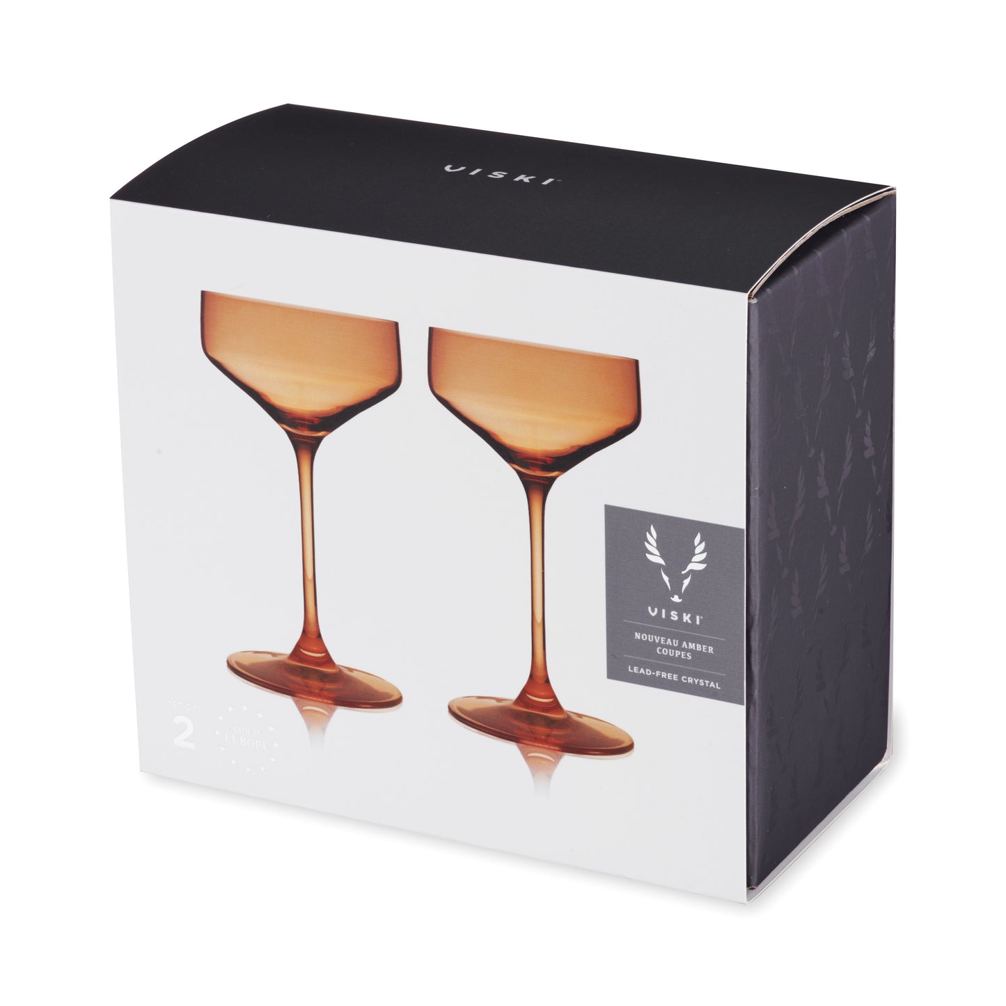 Amber Crystal Coupe Glasses and Cocktailware