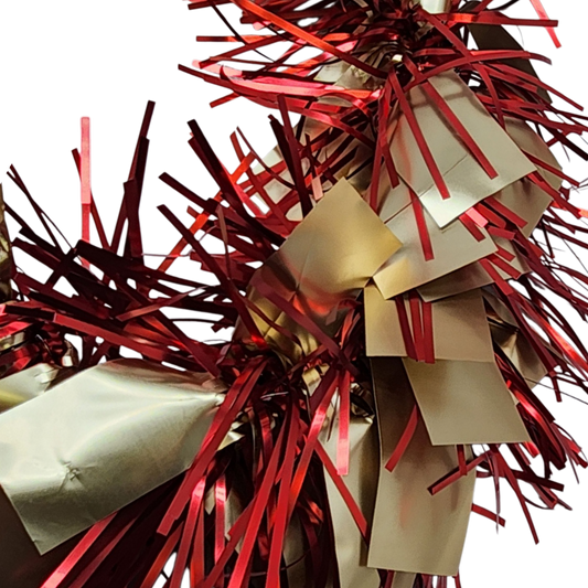 12 foot 4 Ply Luxury Matte Tinsel Garland - Red/Gold - Tampa Home & Garden Store