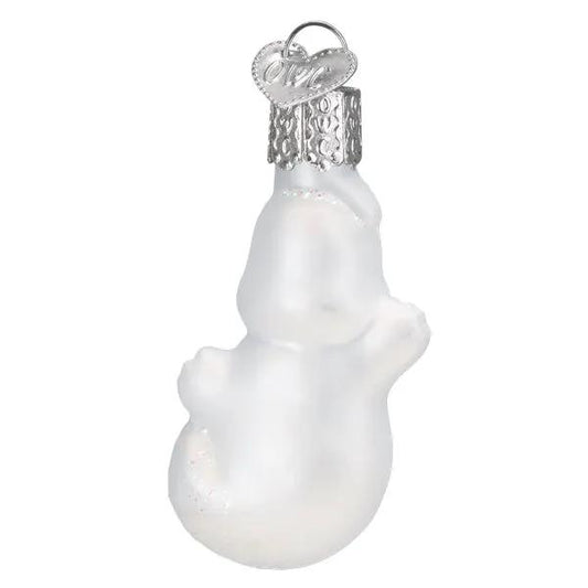 Gumdrop Mini Ghost Glass Ornament Halloween decor translucent white ghost with loop on Tampa Home & Garden Store