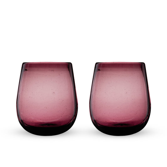 Set of Two Segunda Vida Stemless Wine Glasses