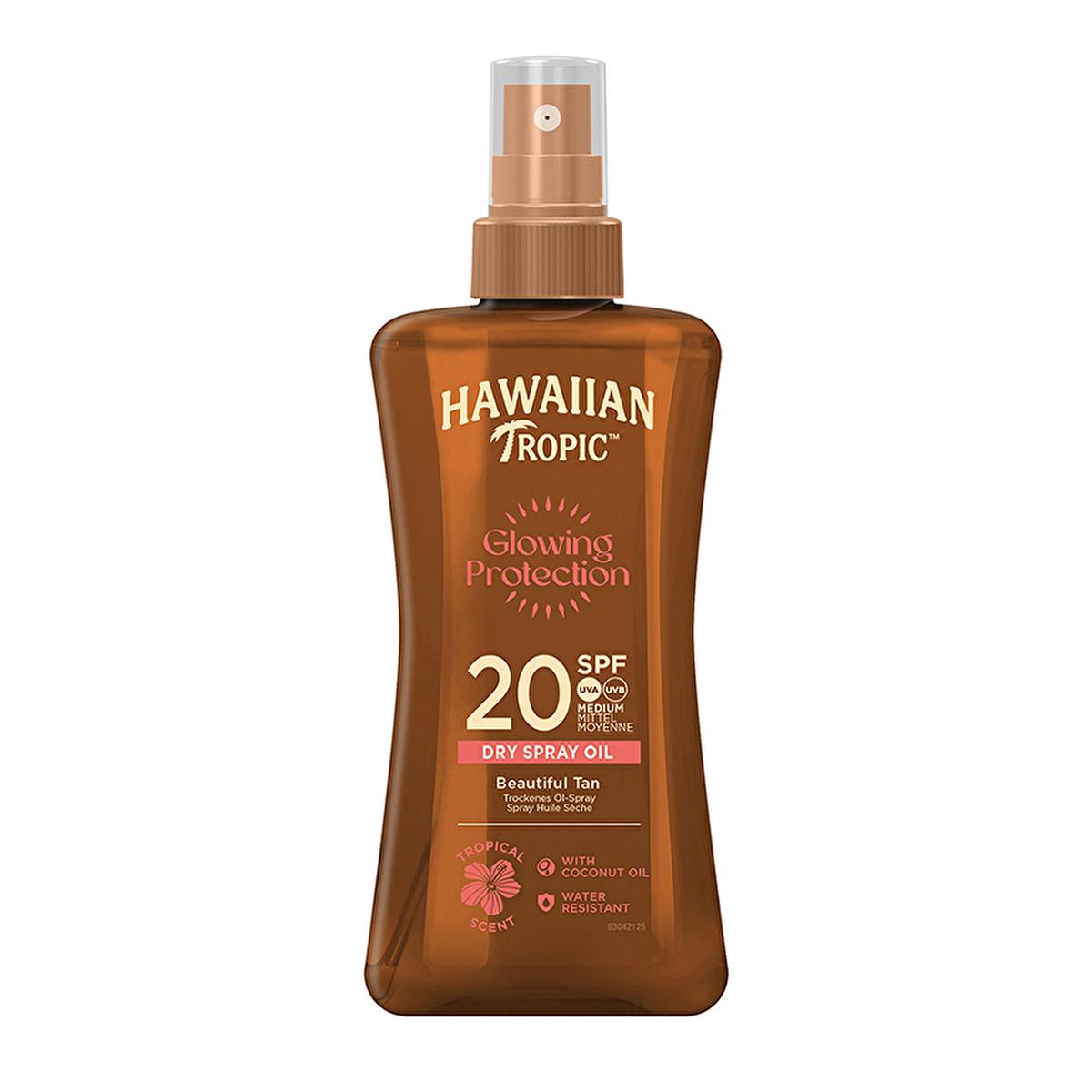 Bronzer amber bottle Hawaiian Tropic Glowing Protection SPF20 Dry Spray Oil by Beauty Care Bag on Tampa Home & Garden Store