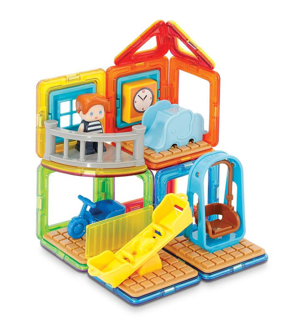 Magformers Maxs Playground 33 Piece Set colorful translucent construction toy with ramps on Tampa Home & Garden Store