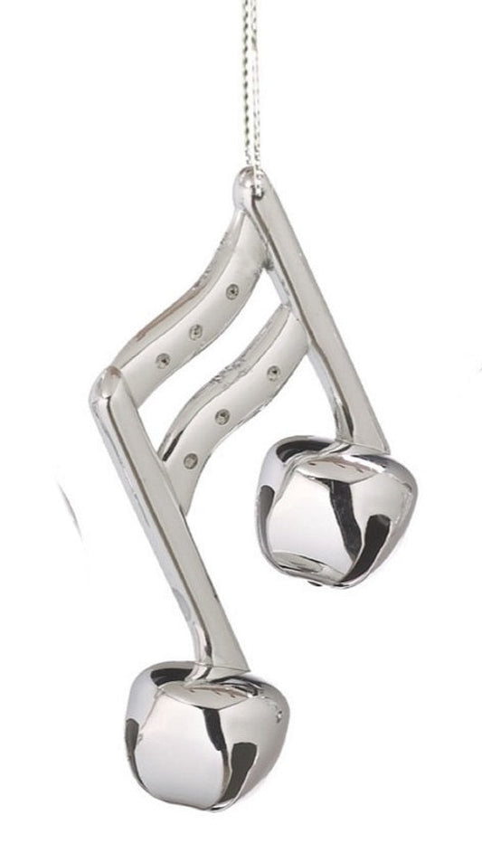 Silver Bell Musical Note Ornament - Double - Tampa Home & Garden Store