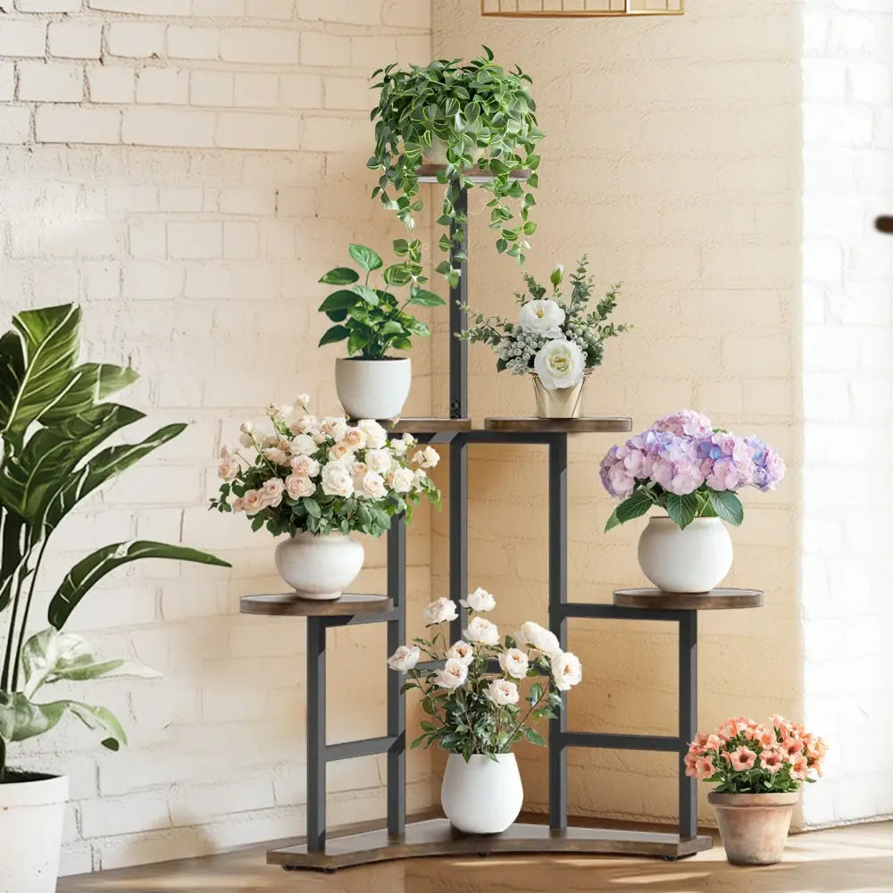 corner plant stand displayed in a room - Tampa Home & Garden Store
