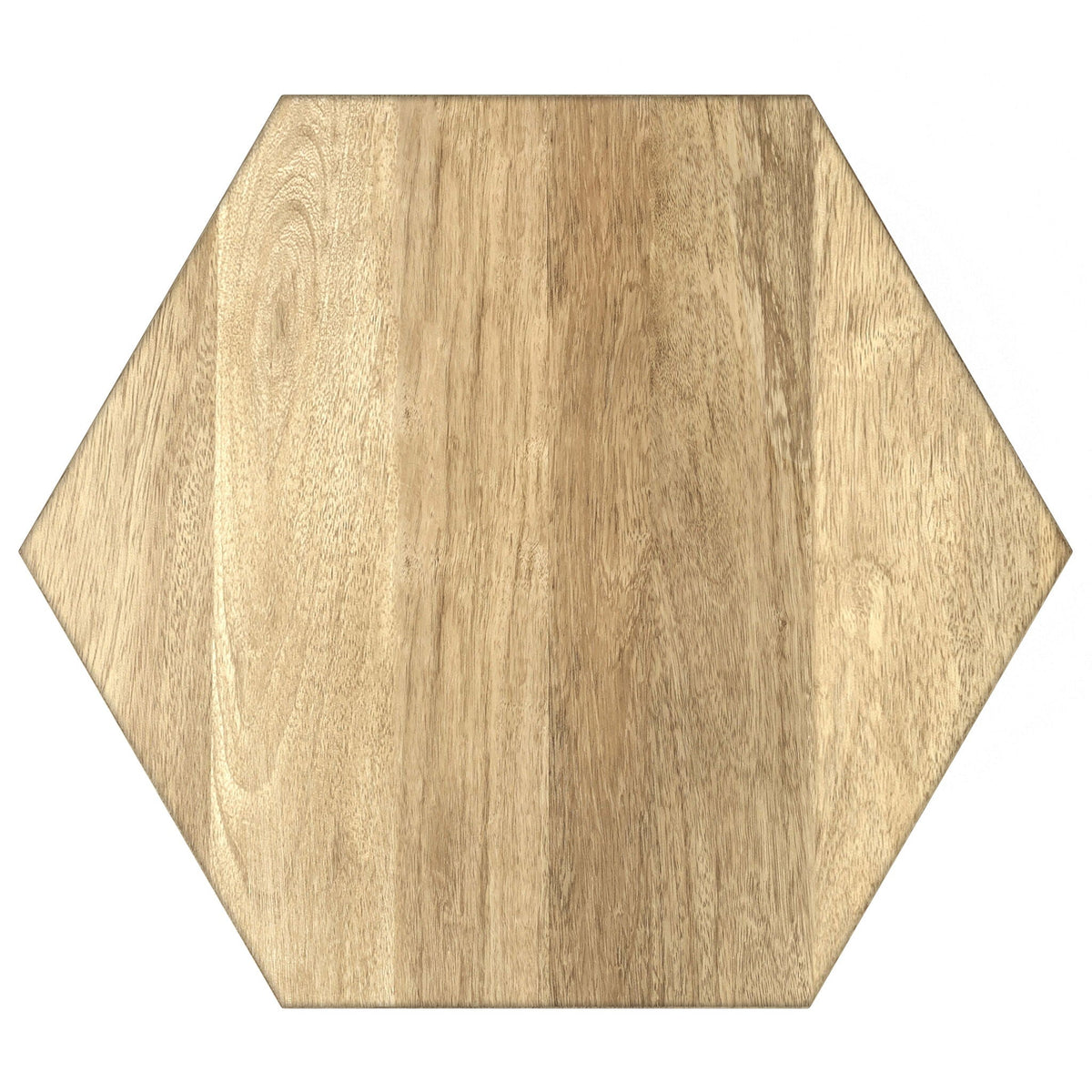 Mckinley Side Table with sculptural geometric wood top in light brown finish on Tampa Home & Garden Store