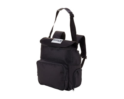 Canvas Series Backpack Cooler by Hatch, black backpack with mesh pocket and adjustable straps on Tampa Home & Garden Store