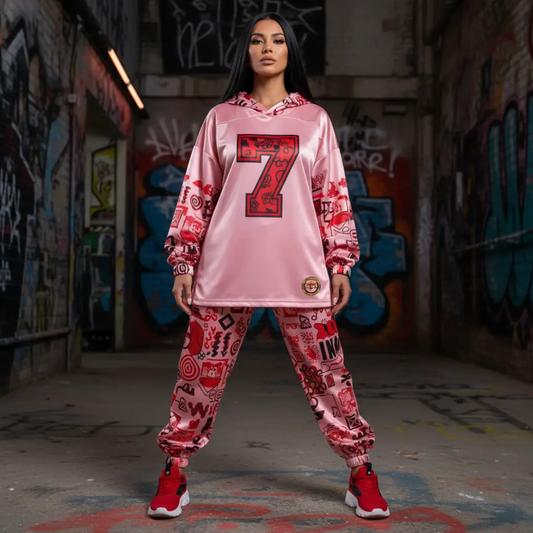 Pink graffiti scribbles women's quick-dry sweatpants by FLIPSTYLEZLLC with allover print on Tampa Home & Garden Store