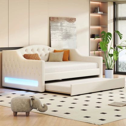 Daybed With LED Lighting and Upholstered Frame