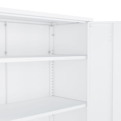Accent cabinet interior in white with adjustable shelves and rail holes on Tampa Home & Garden Store