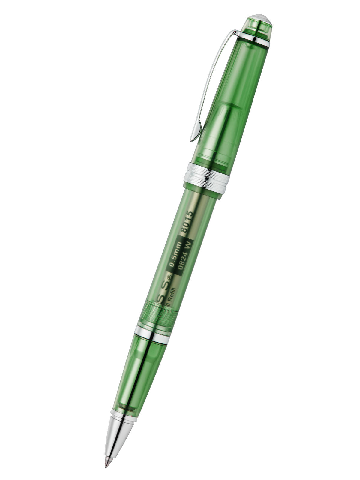 Bailey Light translucent green resin rollerball pen by A.T. Cross with silver clip on Tampa Home & Garden Store