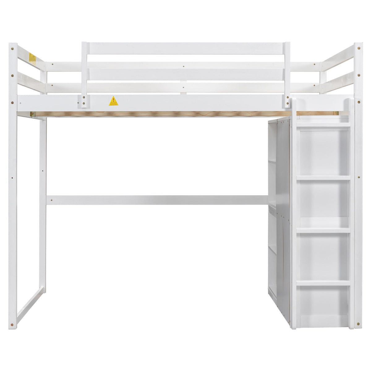 Loft bed with built-in wardrobe and storage shelves in white by HouseOfZazla on Tampa Home & Garden Store