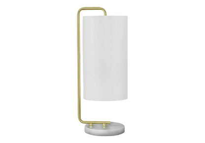 Table lamp marble base with white fabric shade and brass frame Unique Piece Furniture on Tampa Home & Garden Store