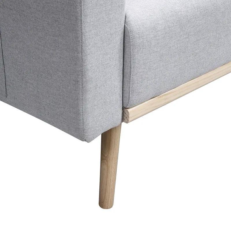 Easton fabric sofa gray with wood legs on Tampa Home & Garden Store